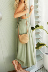 Lace-up Waistless Halter Dress